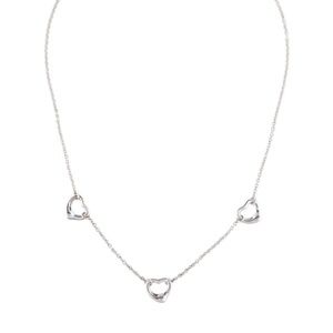 Tiffany & Co. Elsa Peretti Open Heart Station Necklace Sterling Silver